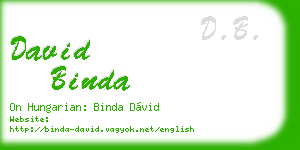 david binda business card